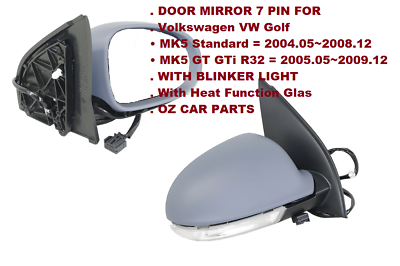 FOR VOLKSWAGEN GOLF RIGHT Electric Door Mirror Suit 2004-2008 WITH Indicator NEW