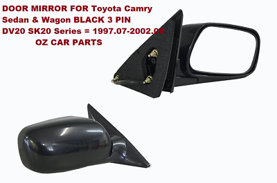 DRIVER SIDE DOOR MIRROR FOR TOYOTA CAMRY SK20 1997-2002 BLACK COLOUR NEW 3 PIN