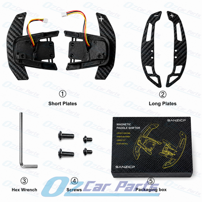 Carbon Fiber Full Replacement Paddle Shifters (OEM Fit) for VW Golf R GTI MK7 MK7.5 / Polo GTI 6C AW / Scirocco R FL / & R-Line Models