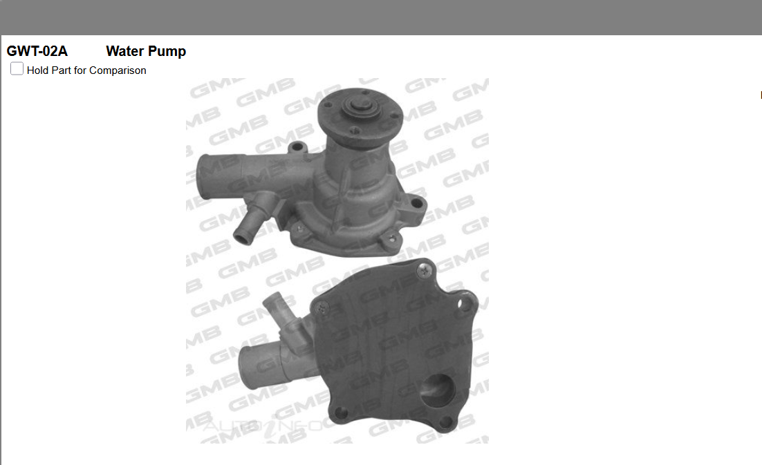 GENUINE GMB WATER PUMP+GASKET+SILICONE FOR TOYOTA COROLLA 1.1L 1.2L 1968-1970