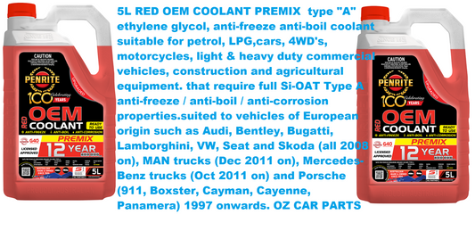 5L  RED OEM COOLANT PREMIX  RED Anti-Freeze PENRITE COOLREDPMX005