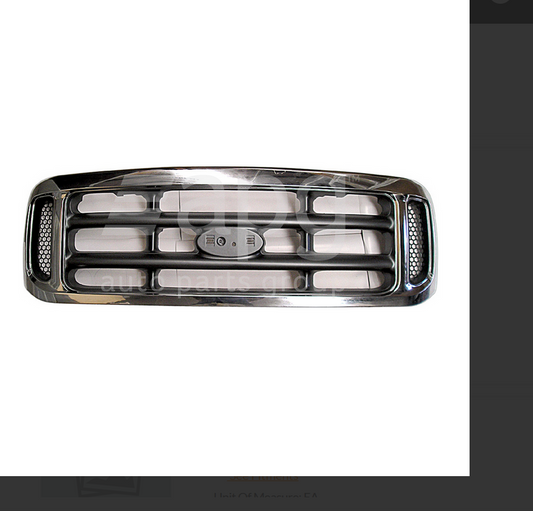 NEW FRONT UPPER GRILLE FOR FORD F SERIES 2/2001-12/2006 CHROME/GREY