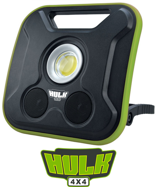 NEW 20w Rechargeable LED Worklight with Bluetooth Speakers & Torch