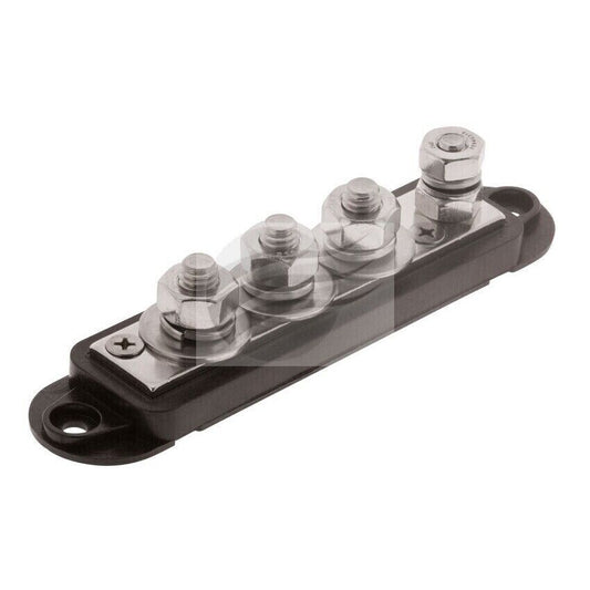 NEW 4-Point Base Busbar Black Max 210A 5/16" Term Post