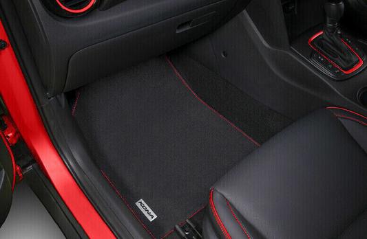 GENUINE FOR Hyundai Kona Tailored Carpet Floor Mat Set of 4 Red Stitching MY21