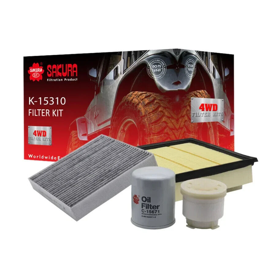 SERVICE FILTER KIT OIL AIR FUEL CABIN FOR ISUZU DMAX TF 4JJ1TC 4CYL 3.0L DIESEL