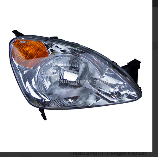 NEW RIGHT HEADLIGHT FOR HONDA JCR-V RD WAGON 12/2001-9/2004 HALOGEN MANUAL ADJUS