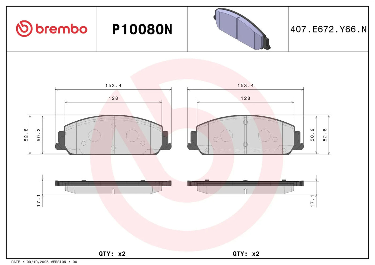 Brembo FRONT Brake Pad Set For Holden Calais VE VF  (2006â€“2017) V6 & V8