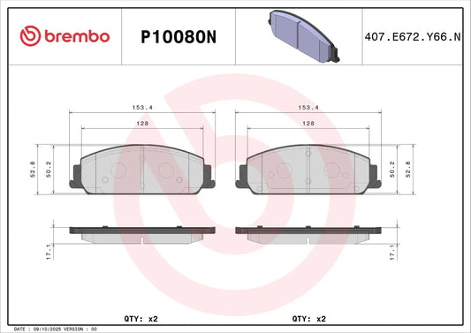 Brembo FRONT Brake Pad Set For Holden Calais VE VF  (2006â€“2017) V6 & V8