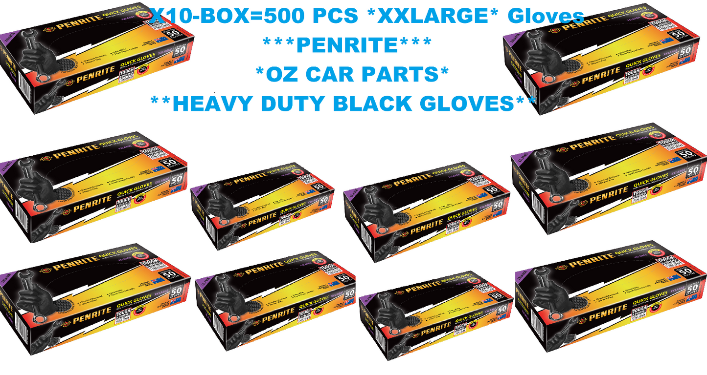500-PCS-XXLARGE Gloves HEAVY DUTY BLACK GLOVES FOR Engineering & Plumbing