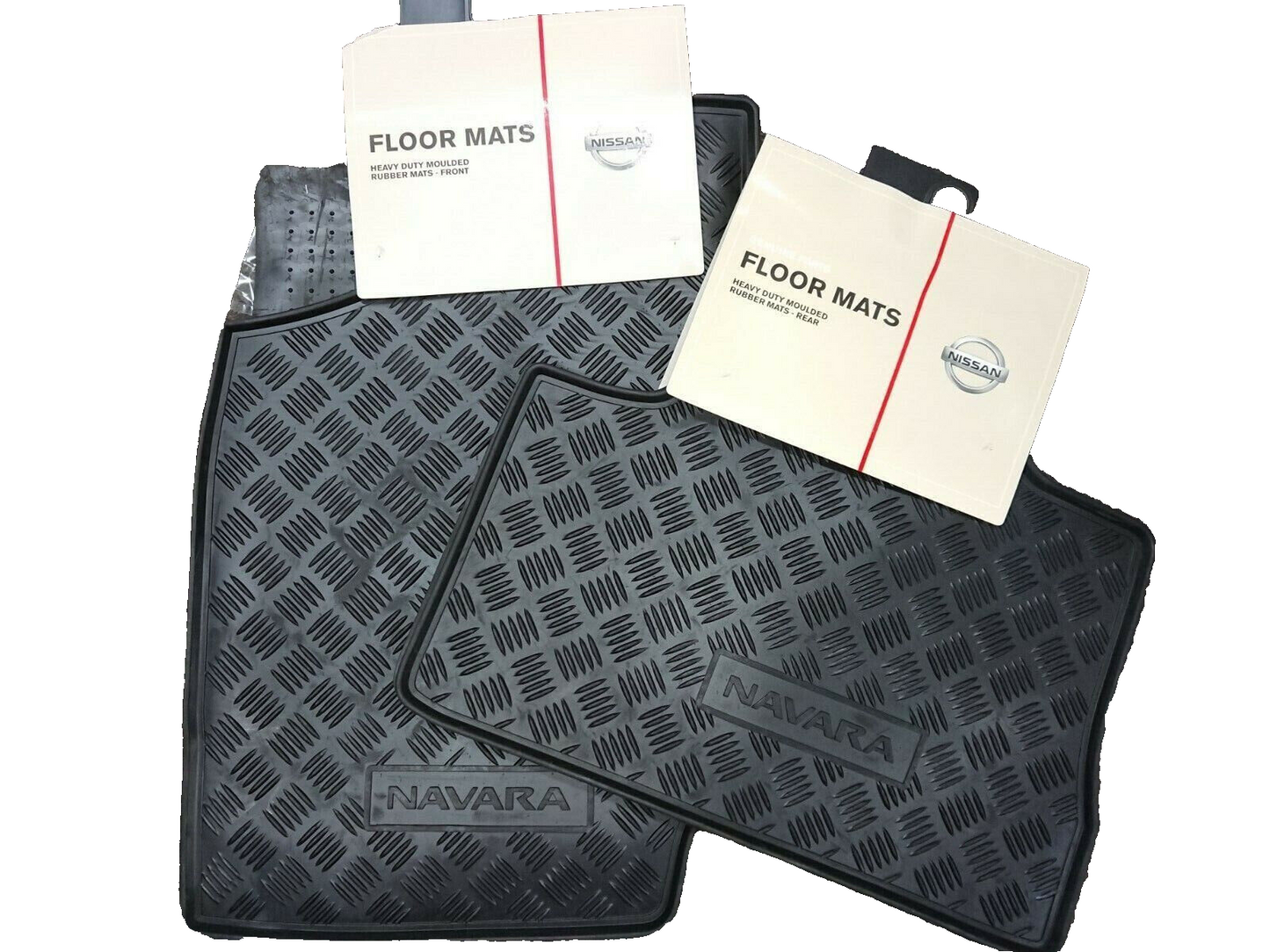 GENUINE HEAVY DUTY FRONT&REAR RUBBER FLOOR MAT SET FOR Nissan D22 Navara 2/1997-