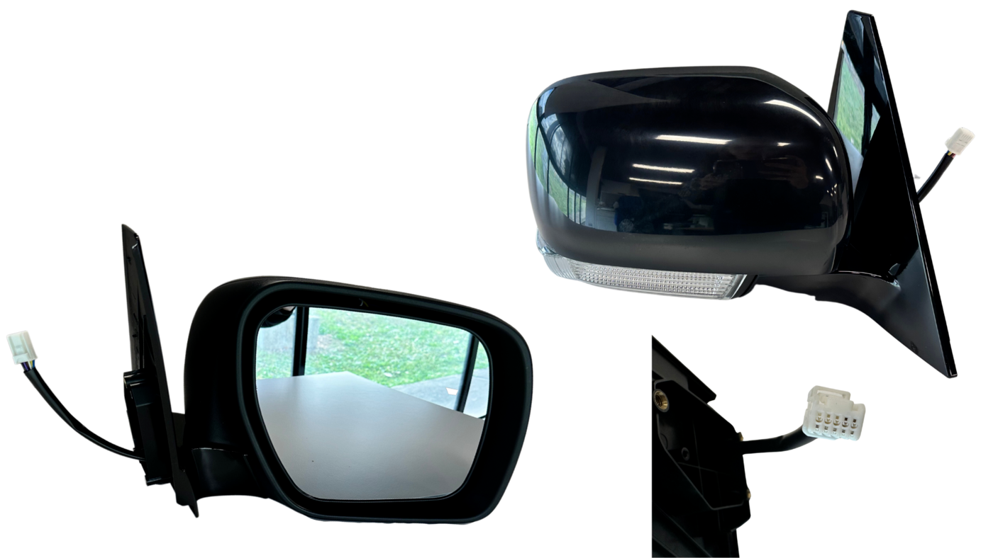 NEW RIGHT SIDE DOOR MIRROR FOR MITSUBISHI PAJERO NS/NT/NW/NX BLACK 7-PIN FOLDING