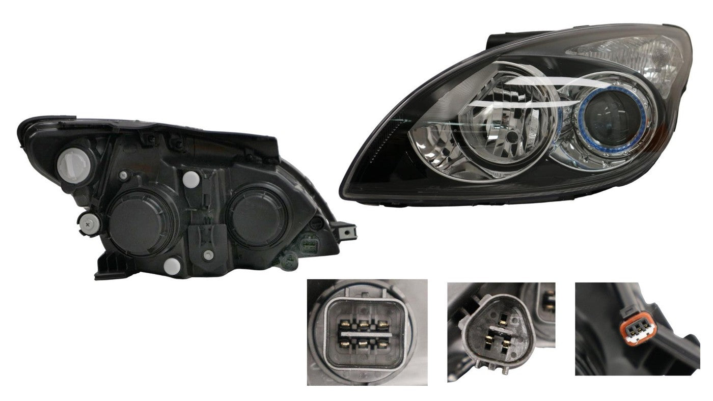 NEW PASSENGER SIDE HEADLIGHT FOR HYUNDAI I30 FD 04/2010-04/2012 BLACK HEADLIGHT