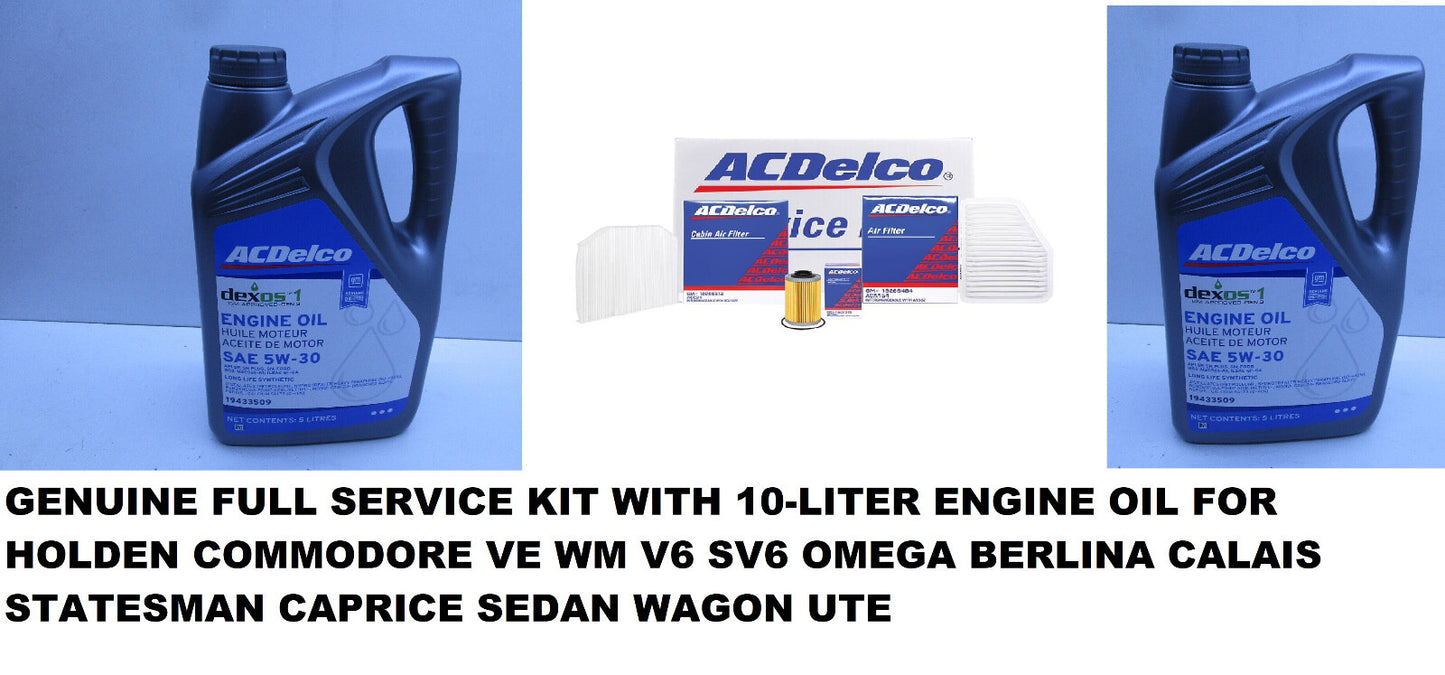 GENUINE FULL SERVICE KIT WITH OIL FOR HOLDEN COMMODORE VE V6 OMEGA BERLINA CALAI