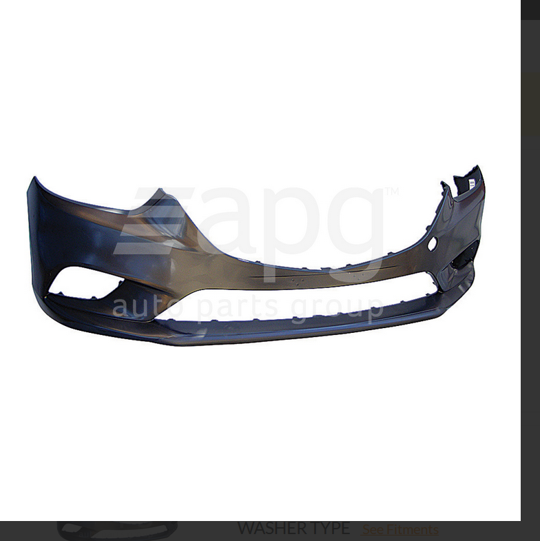 NEW FRONT BUMPER BAR FOR MAZDA-6 12/12-12/14 W/OUT SENSOR W/O WASHER TYPE