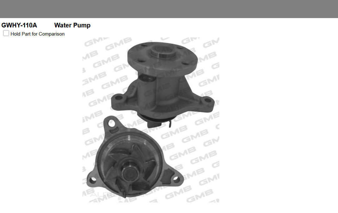 GENUINE GMB WATER PUMP+GASKET+SILICONE FOR Hyundai Accent 1.4L RB