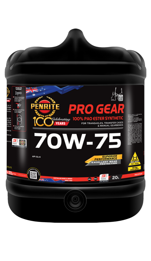 20-Litre *PENRITE* PROG7075020 PRO GEAR 70W-75 (100% PAO ESTER) SAE 70W-75