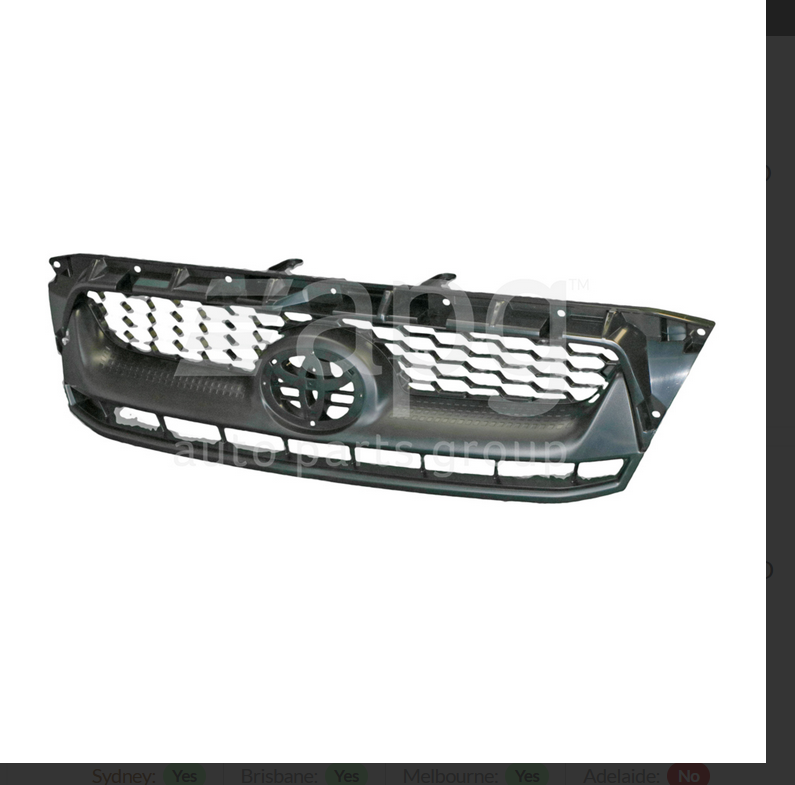 GENUINE FRONT GRILLE FOR TOYOTA HILUX 8/2008-7/2011 2WD/4WD SR BLACK