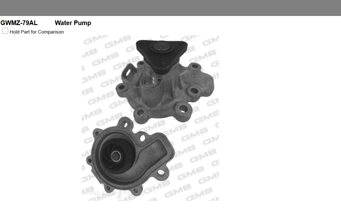 GENUINE GMB WATER PUMP+GASKET+SILICONE FOR Mazda 2 1.5l DL (DL2S) (