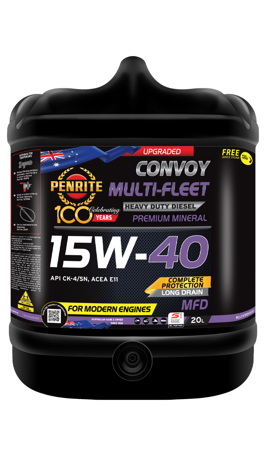 20-L CONVOY MULTI-FLEET DIESEL 15W-40 (Mineral) engine oil PENRITE MULTIFD15020