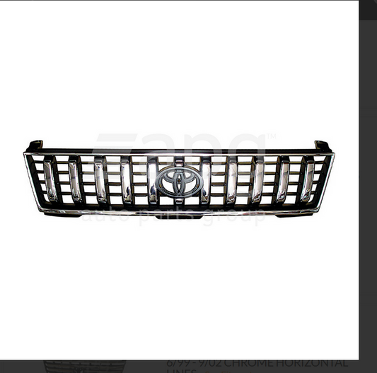 GENUINE FRONT GRILLE FOR TOYOTA PRADO 4/1996 - 6/1999 CHROME VERTICLE LINES TYPE