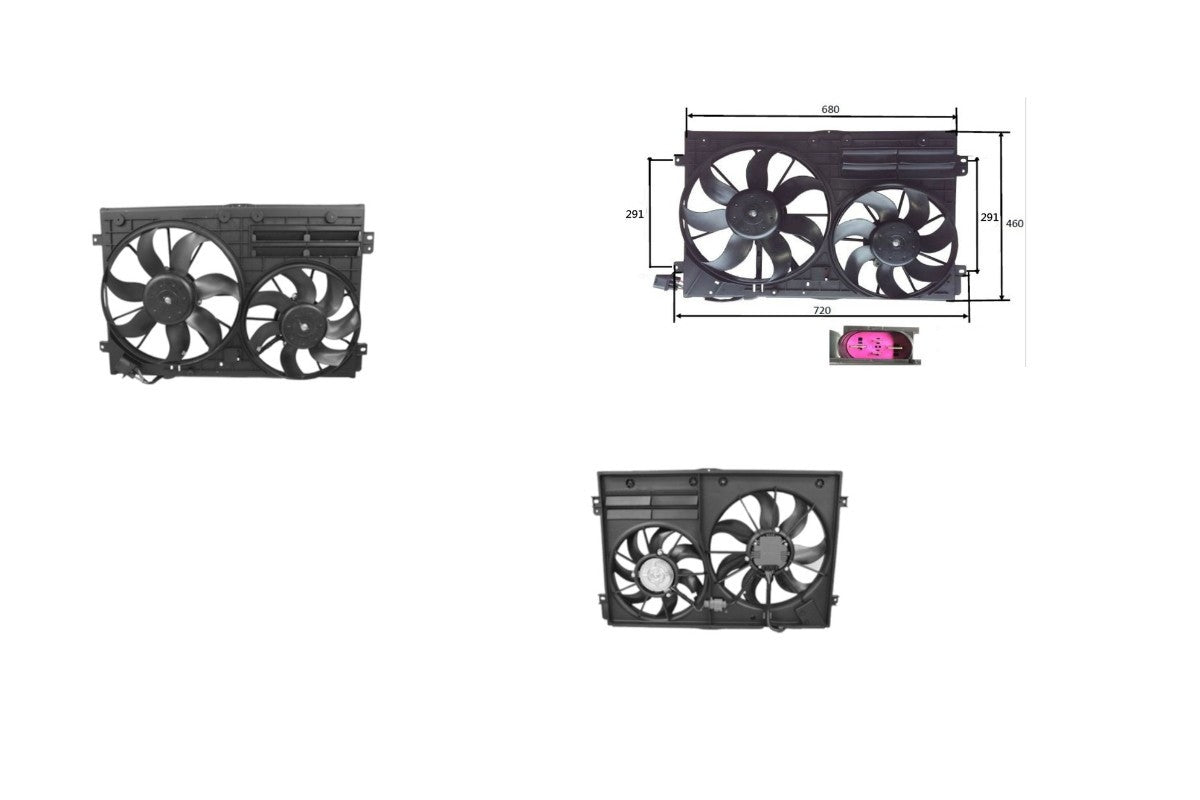 NEW RADIATOR FAN ENGINE FAN FOR AUDI TT 8J MK2 MOUNT BRACKET DISTANCE 291MM