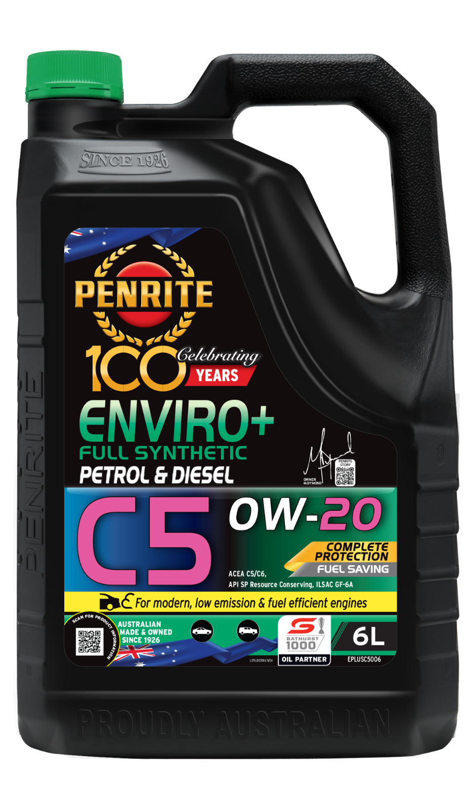 6-Litre ENGINE OIL *PENRITE* EPLUSC5006 ENVIRO+ C5 0W-20 (Full Synthetic)