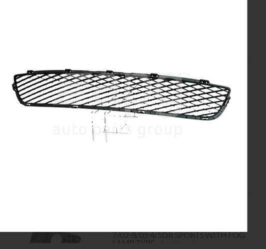 GENUINE FRONT BAR GRILLE FOR MAZDA 6 7/02-8/05 4/5DR SPORTS WITH FOG LAMP TYPE