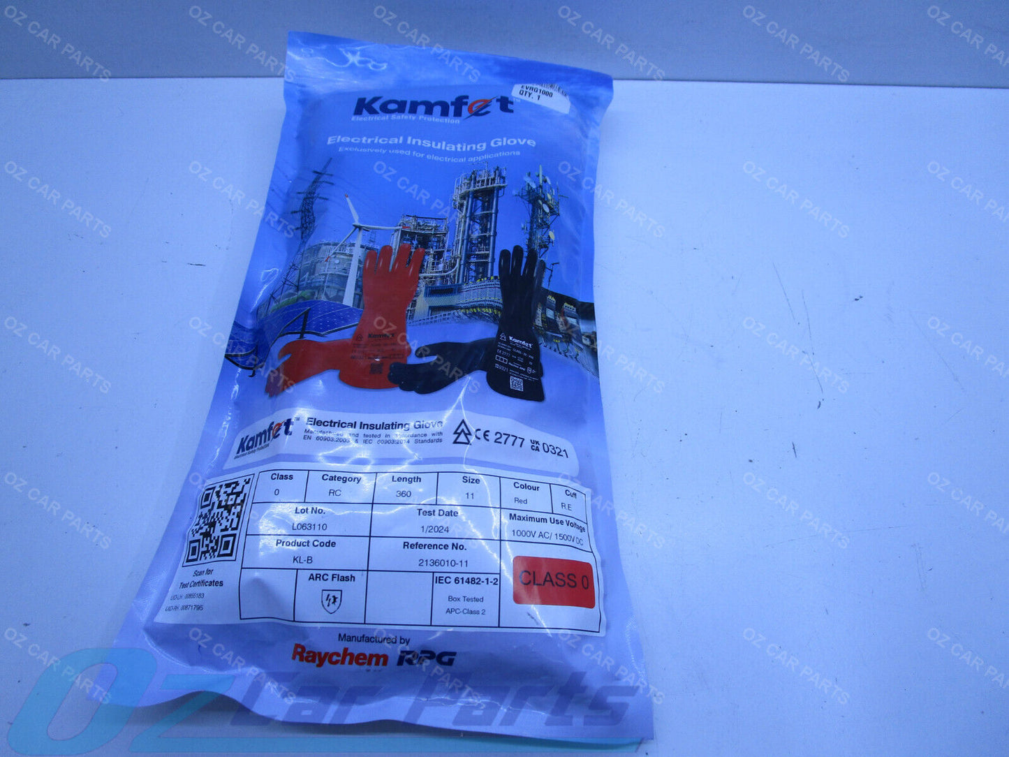 Low Voltage Insulated Gloves 1000V Size 11 Safety Gear Electrician Gloves