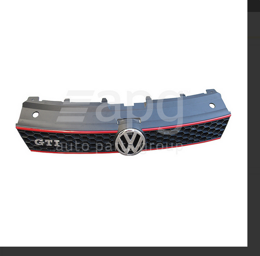 GENUINE FRONT GRILLE FOR VW VOLKSWAGEN POLO GTI BLACK/RED 5/2010-7/2014