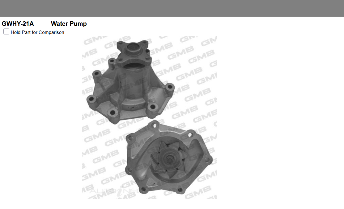 GENUINE GMB WATER PUMP & GASKET & SILICONE FOR Hyundai iMax 2.5 TQ Travel CRDi