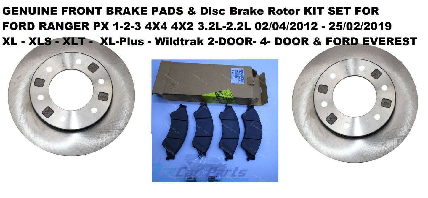 GENUINE FRONT BRAKE PADS & DISC KIT FOR FORD RANGER PX 04/2012 - 25/02/2019 ALL