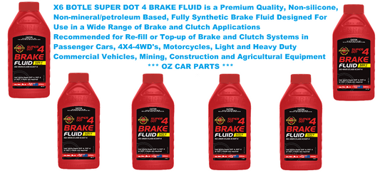 X6 BOTTLE SUPER DOT 4 Brake & Clutch Fluid Oil ***Penrite***