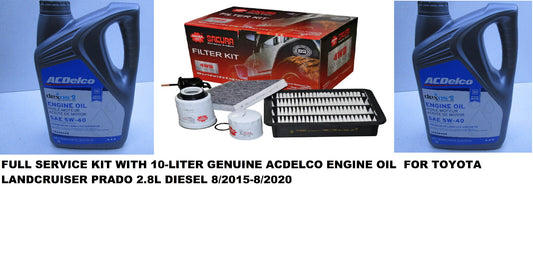 FULL SERVICE KIT WITH 10L OIL FOR TOYOTA LANDCRUISER PRADO 2.8L DIESEL