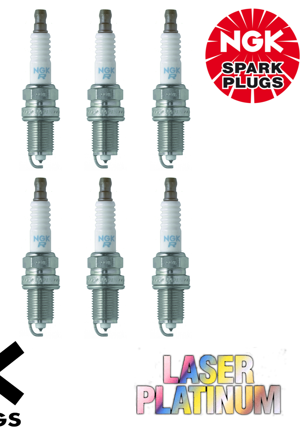 6x LASER PLATINUM NGK SPARK PLUG SET FOR Toyota Supra GA70 2.0L (1G-GEU) 9/1988-