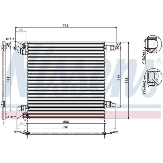 NEW AC AIRCON Condenser fits Mercedes-Benz M Class 4WD 1998-ON with Pad Outle.