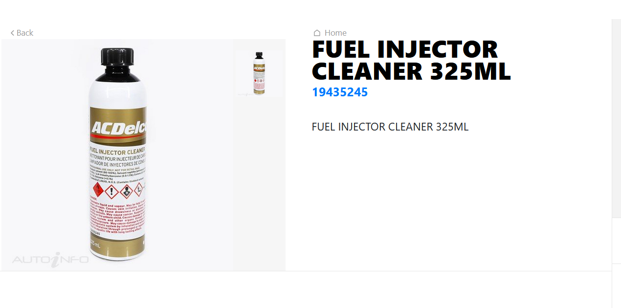 GENUINE ACDELCO FUEL INJECTOR CLEANER FOR ALL MAKE AND MODELS PETROL CAR 325ML
