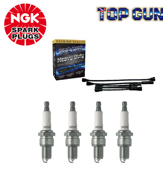 NEW IGNITION LEAD & NGK SPARK PLUG SET for Nissan Datsun Sunny B310 1.4L (A14)