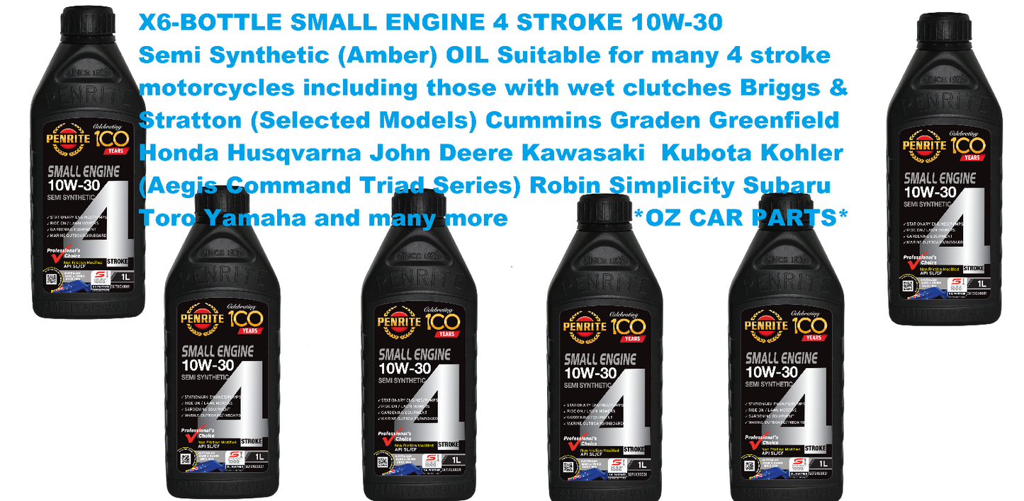 X6 BOTTLE SMALL ENGINE 4 STROKE 10W-30 (Semi Syn) Semi Synthetic (Amber) OIL