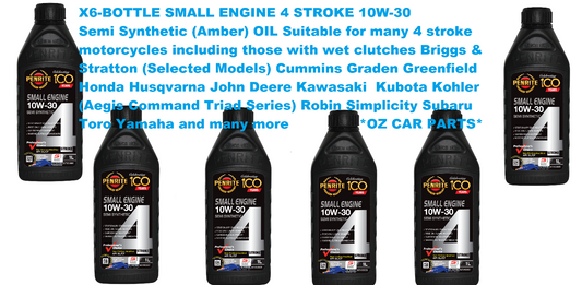 X6 BOTTLE SMALL ENGINE 4 STROKE 10W-30 (Semi Syn) Semi Synthetic (Amber) OIL