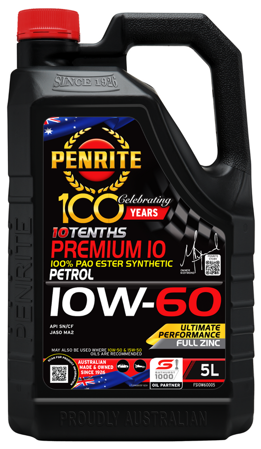 5-Litre ENGINE OIL PENRITE FS10W60005 10 TENTHS PREMIUM 10W-60 (100% PAO & ESTER