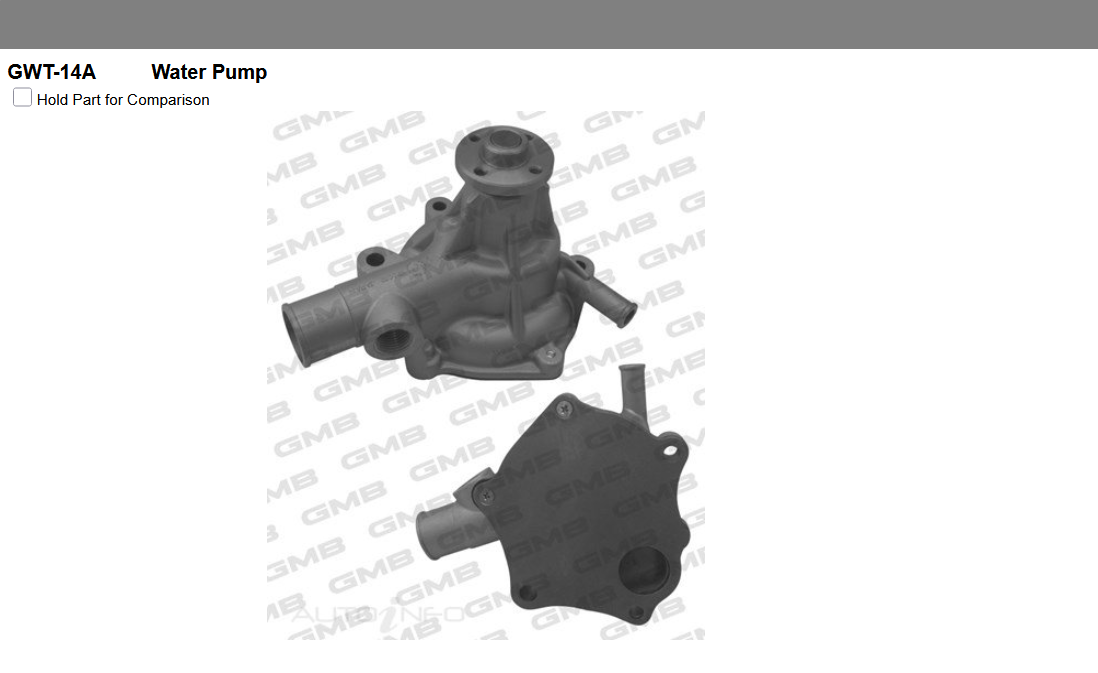 GENUINE GMB WATER PUMP+GASKET+SILICONE FOR Toyota Stout 2.0L K110 (RK110)