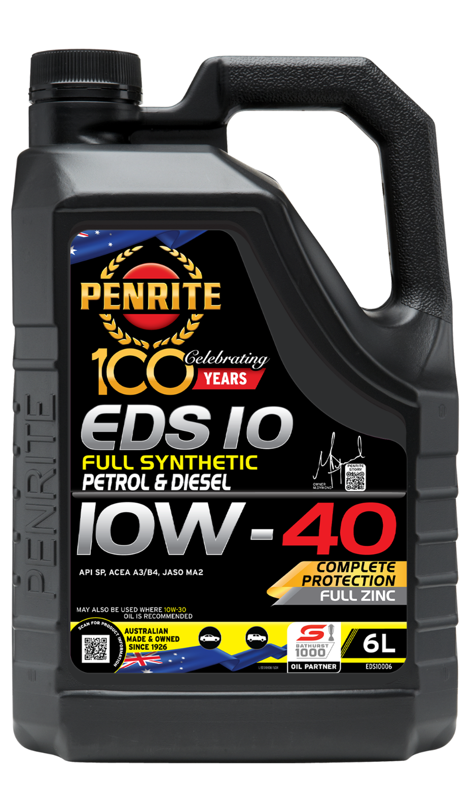 6-Litre - ENGINE OIL *PENRITE* EDS10006  EDS 10 (FULL SYNTHETIC) SAE 10W-40