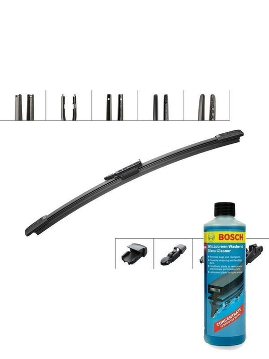 Bosch Wiper Blade 240mm + Windshield Washer Fluid Fits Volkswagen Scirocco, Up!,
