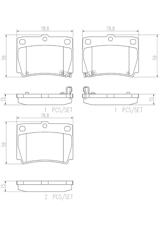 Brembo REAR Brake Pad Set For Mitsubishi Pajero II (V2_W, V4_W, V3_W, V5_W