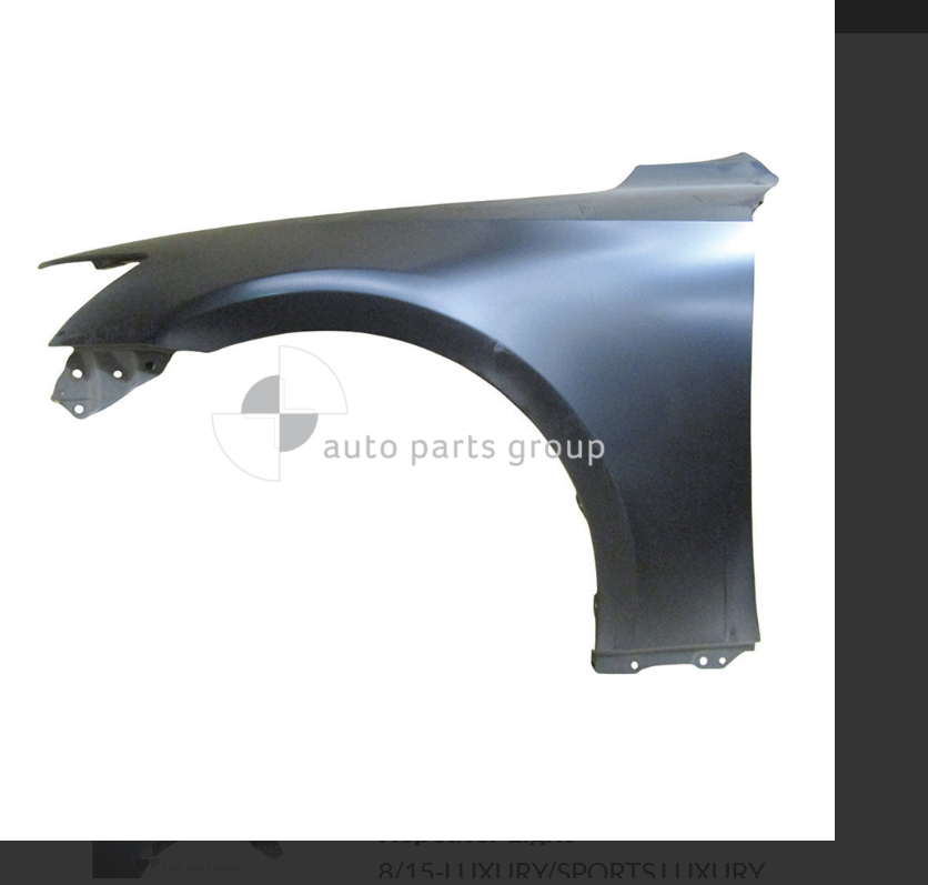 GENUINE LEFT FRONT GUARD FOR LEXUS 8/15-ON LUXURY/SPORTS WITHOUT BLINKER HOLE