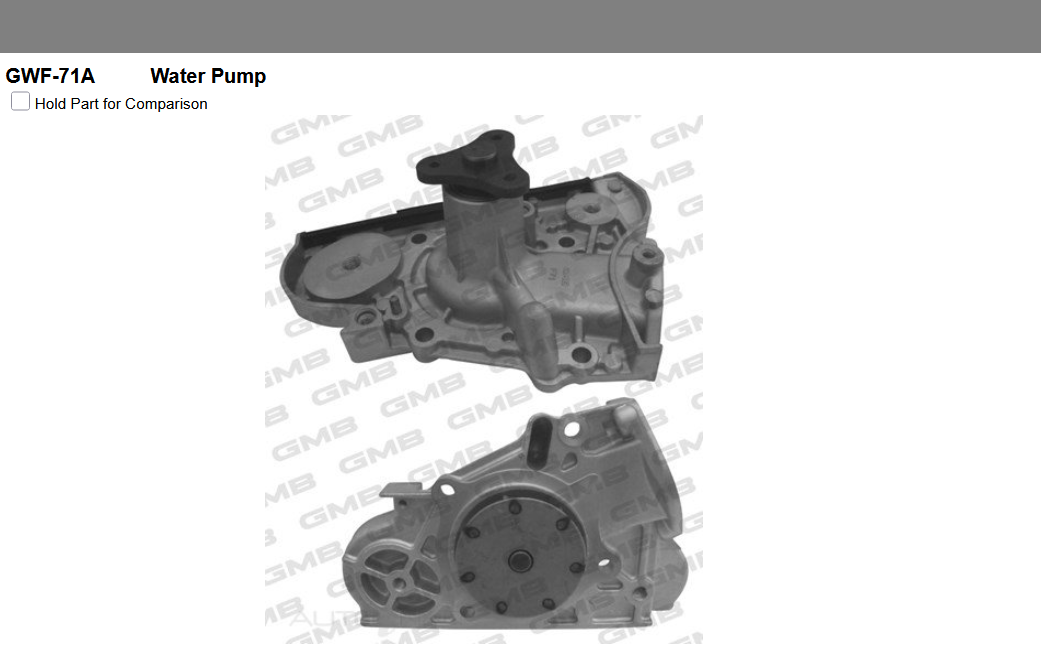 GENUINE GMB WATER PUMP+GASKET+SILICONE FOR Kia Mentor/Shuma 1.5 FB i 16V