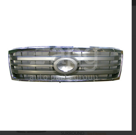 NEW GRILLE FOR TOYOTA LANDCRUISER 100-SERIES 5/05-7/07 SILVER W/CHROME SURROUND