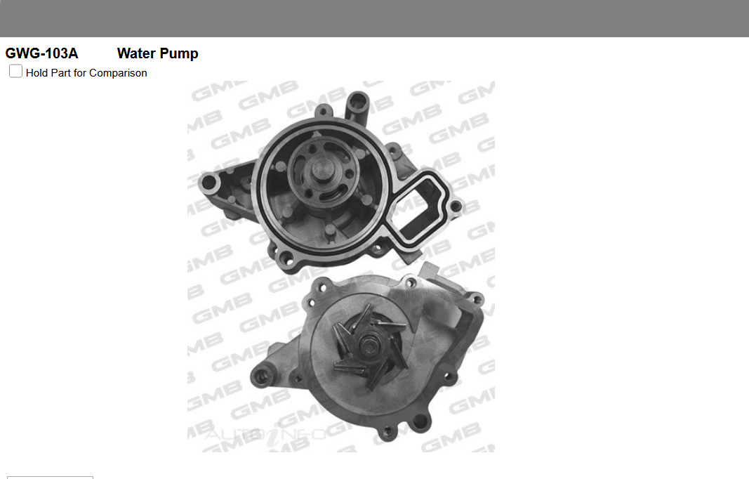 GENUINE GMB WATER PUMP & GASKET & SILICONE FOR Holden Astra 2.0L PJ VXR