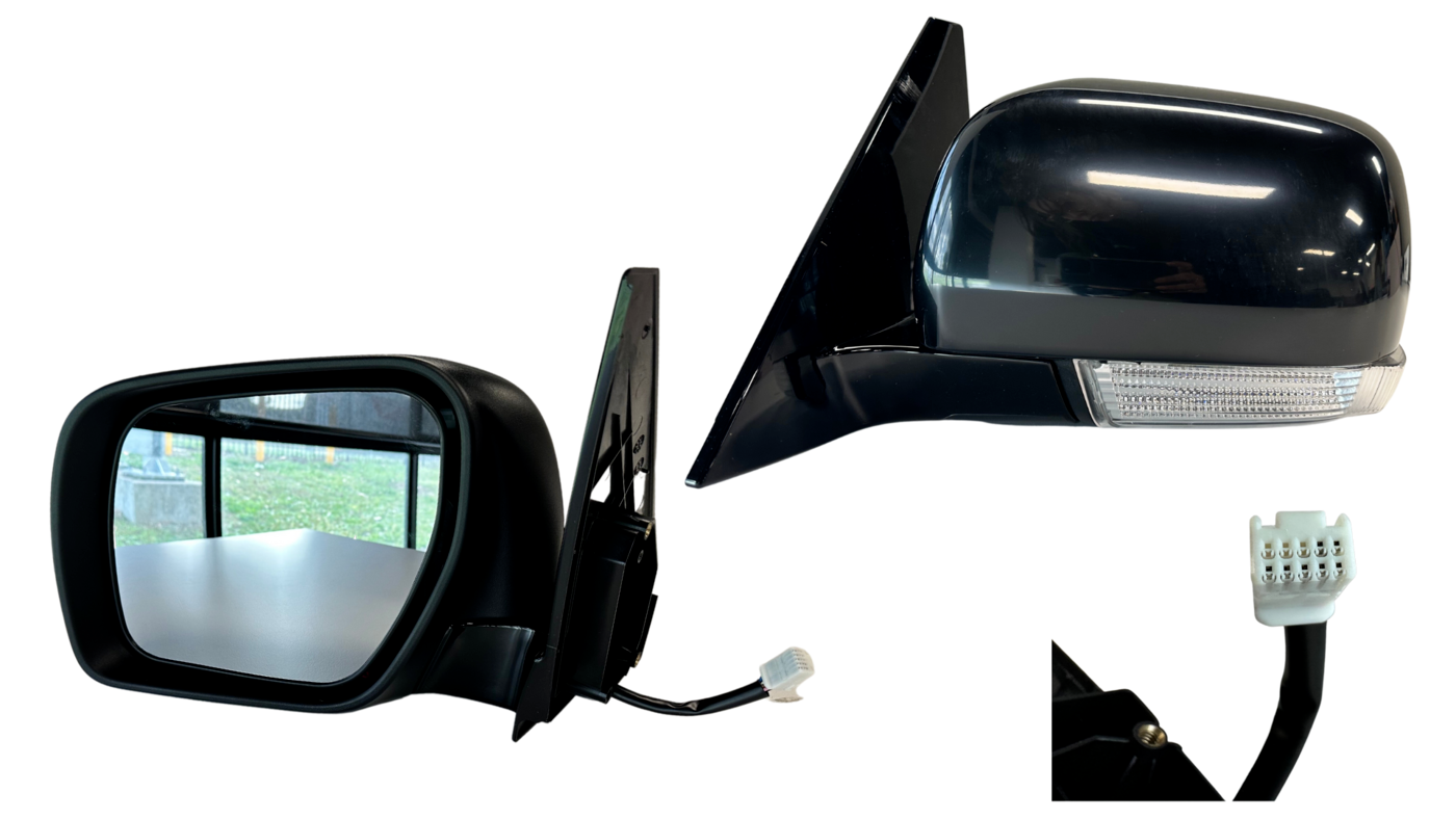 NEW LEFT SIDE DOOR MIRROR FOR MITSUBISHI PAJERO NS/NT/NW/NX BLACK 7-PIN FOLDING
